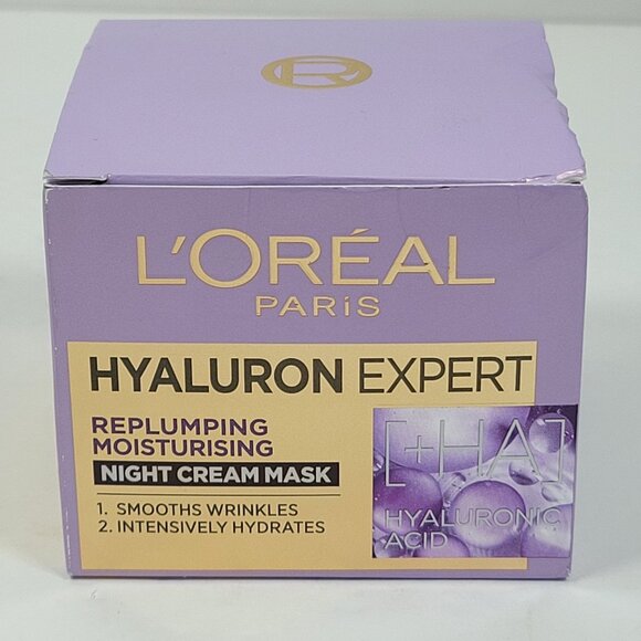 LOreal Paris Hyaluron Expert Replumping Moisturising Night Cream Mask 50ml NIB - Picture 1 of 5